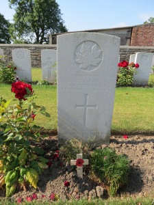 The grave of Geoffrey Graves at Menin Rd South Cemetery.  Photographed for 'Marching in Memory' for Combat Stress, July 2015